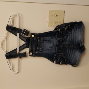 Girls overall jean shorts